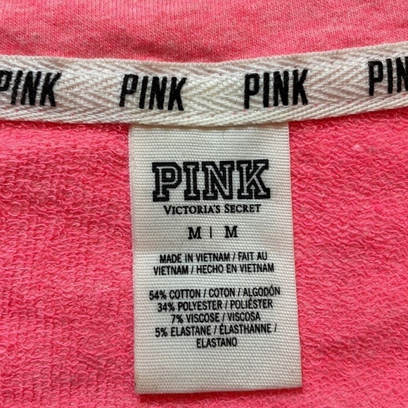 Pink‎ Victoria’s Secret Pink Long Sleeve Quarter Zip Sweatshirt Pullover Size M - Picture 5 of 6